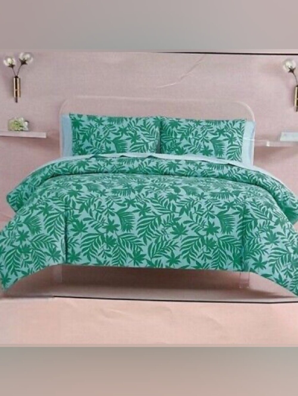 KATE SPADE Green Tropical Leaf Print Comforter Full/Queen Size